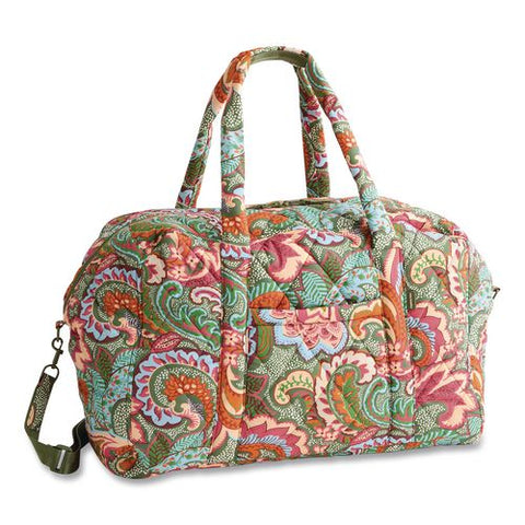 Large Miramar Carry-on Weekender, Fits Devices Up To 13", 19.5 X 8.5 X 12.5, Leaf Me Not Paisley