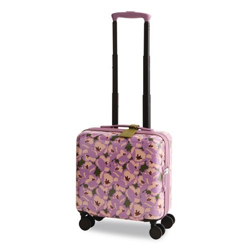 16" Mini Adair Spinner, 14 X 8 X 16, Curly Tulips Purple Floral