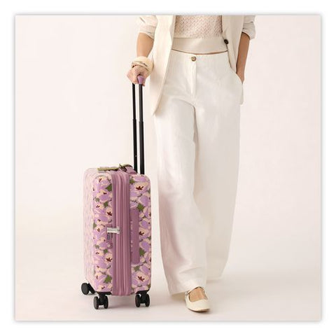 22" Adair Spinner, 13.5 X 9 X 22, Curly Tulips Purple Floral