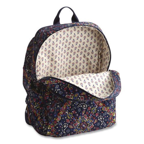 Bancroft Large Premium Cotton Laptop Backpack, Fits Devices Up To 15", 12" X 9" X 16.5", Starry Paisley