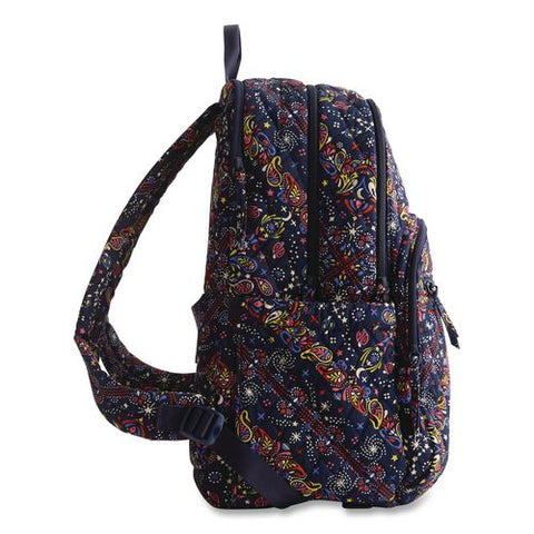 Bancroft Large Premium Cotton Laptop Backpack, Fits Devices Up To 15", 12" X 9" X 16.5", Starry Paisley