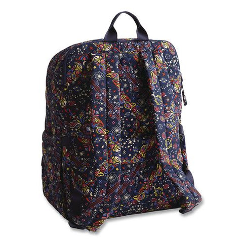 Bancroft Large Premium Cotton Laptop Backpack, Fits Devices Up To 15", 12" X 9" X 16.5", Starry Paisley
