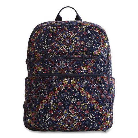 Bancroft Large Premium Cotton Laptop Backpack, Fits Devices Up To 15", 12" X 9" X 16.5", Starry Paisley