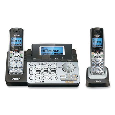 Ds6151-2 Two-handset Two-line Cordless Phone With Answering System, Black/silver