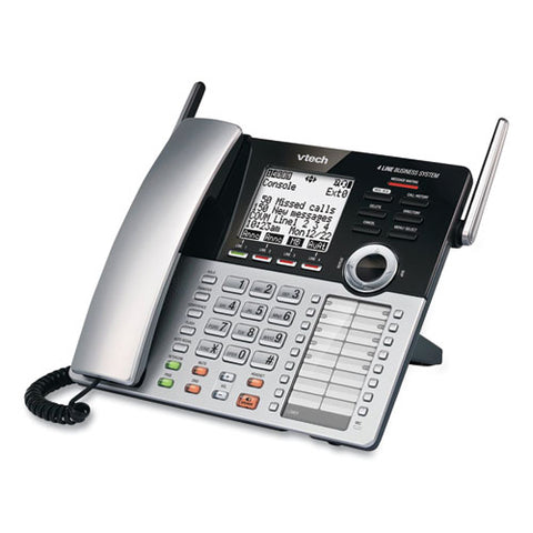 Cm18445 Four-line Business System Cordless Phone, Silver/black