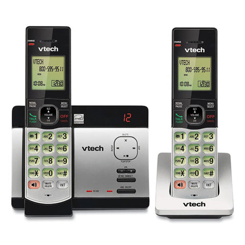 Cs5129-2 Two-handset Cordless Telephone System, Dect 6.0, Silver/black