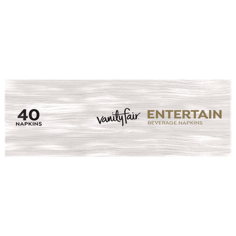 Entertain Beverage Napkins, 2-ply, 9.8 X 9.8, White, 40/pack, 12 Packs/carton