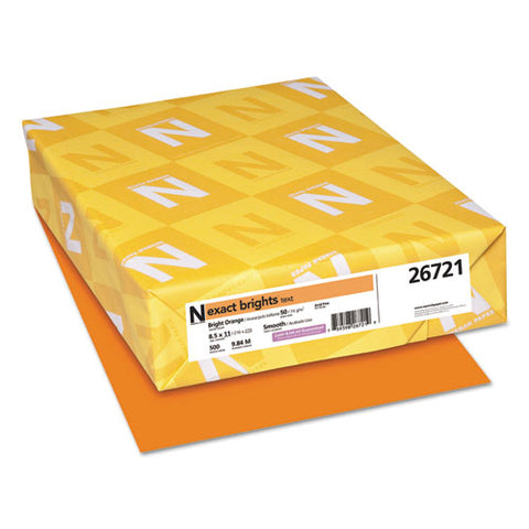 Exact Brights Paper, 20 Lb Bond Weight, 8.5 X 11, Bright Orange, 500/ream