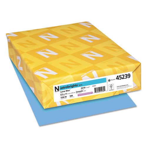 20lb Color Paper, 20 Lb Bond Weight, 8.5 X 11, Lunar Blue, 500/ream