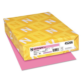 20lb Color Paper, 20 Lb Bond Weight, 8.5 X 11, Pulsar Pink, 500/ream