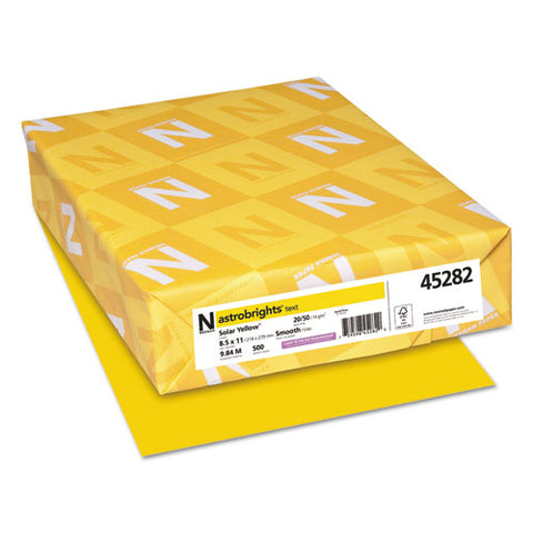 20lb Color Paper, 20 Lb Bond Weight, 8.5 X 11, Solar Yellow, 500/ream
