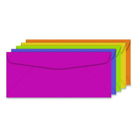 Bulk Envelopes, #10, Bankers Flap, Gummed Closure, Assorted Colors, 200/pack