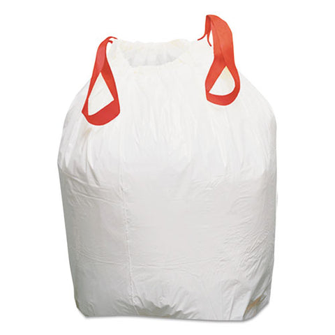 Heavy-duty Trash Bags, Drawstring, 13 Gal, 24.5" X 27.38", White, 50 Bags/roll, 4 Rolls/box