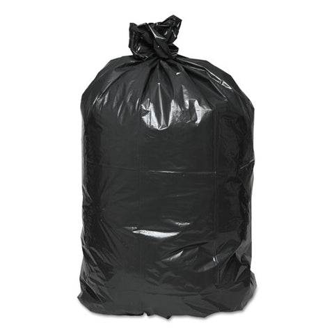 Linear Low Density Recycled Can Liners, 56 Gal, 2 Mil, 43" X 47", Black, 10 Bags/roll, 10 Rolls/carton