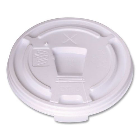 Plastic Lids For Foam Cups And Bowls, Drink-thru, Fits 10 Oz Hot Cups, White, 1,000/carton