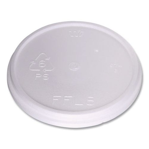 Plastic Lids For Foam Cups And Bowls, Fits 8 Oz To 16 Oz Cups/5 Oz To 10 Oz Bowls, White, 500/carton