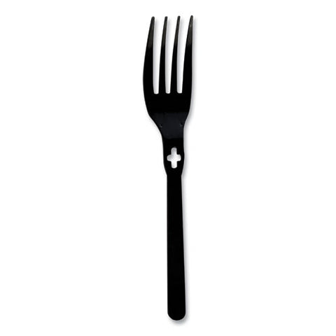 Fork Wego Polystyrene, Fork, Black, 1000/carton