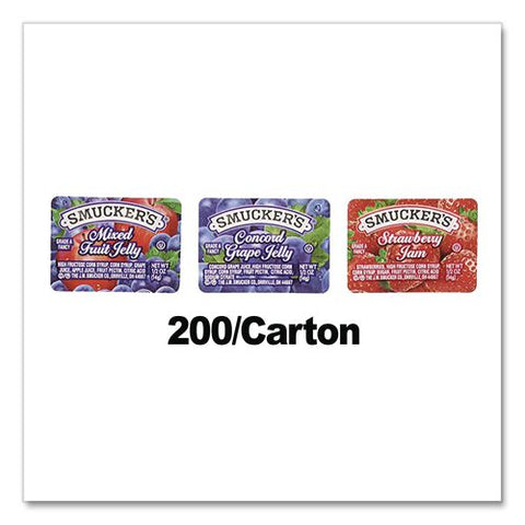Assorted Jam And Jelly Cups, Assorted Flavors, 0.5 Oz Cup, 200/carton