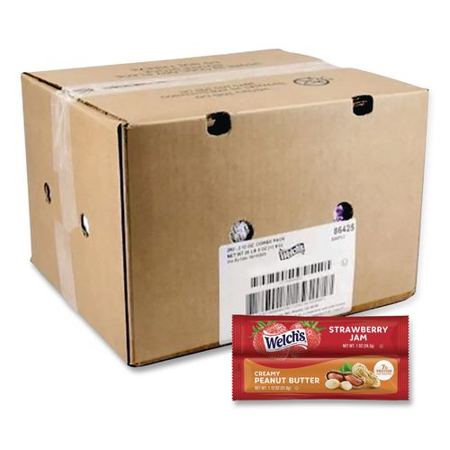 Strawberry Jam And Peanut Butter Combo Pack, 1.12 Oz Pouch, 200/carton