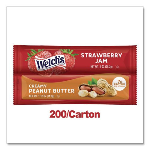 Strawberry Jam And Peanut Butter Combo Pack, 1.12 Oz Pouch, 200/carton