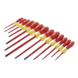 13-piece Insulated Softfinish Screwdriver Set, Metric Slotted And Phillips, Red/yellow Handle