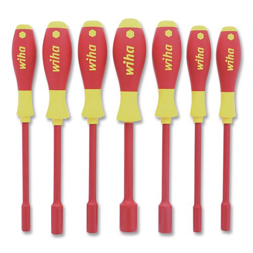 7-piece Insulated Softfinish Metric Nut Driver Set, Metric 6-point, Black/red Handle