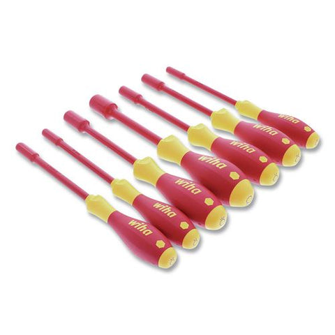 7-piece Insulated Softfinish Metric Nut Driver Set, Metric 6-point, Black/red Handle