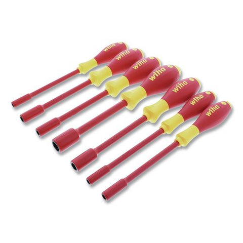 7-piece Insulated Softfinish Metric Nut Driver Set, Metric 6-point, Black/red Handle