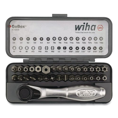 32-piece Gobox Security Bit Set With Mini Ratchet, Metric Hex, Metric Slotted, Phillips, Sae Hex, Spanner And Torx Bits