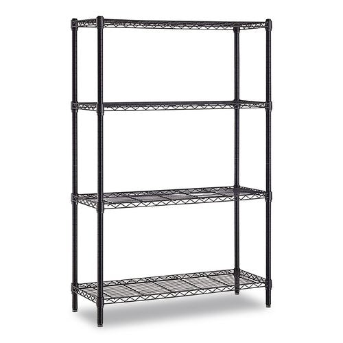 4-shelf Wire Shelving Unit, 36w X 14d X 54h, Black