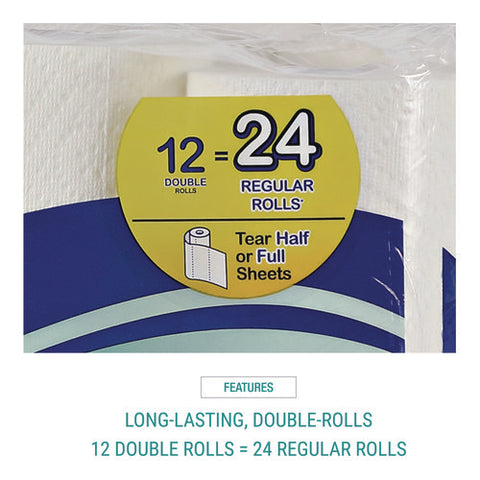 Premium Kitchen Roll Towels, 2-ply, 11 X 6, White, 110/roll, 12 Rolls/carton