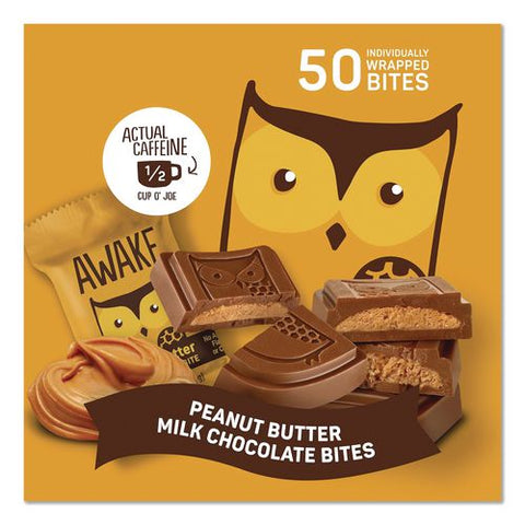 Caffeinated Peanut Butter Milk Chocolate Bites, 0.48 Oz, 50/box