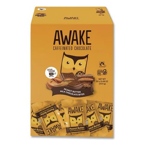 Caffeinated Peanut Butter Milk Chocolate Bites, 0.48 Oz, 50/box