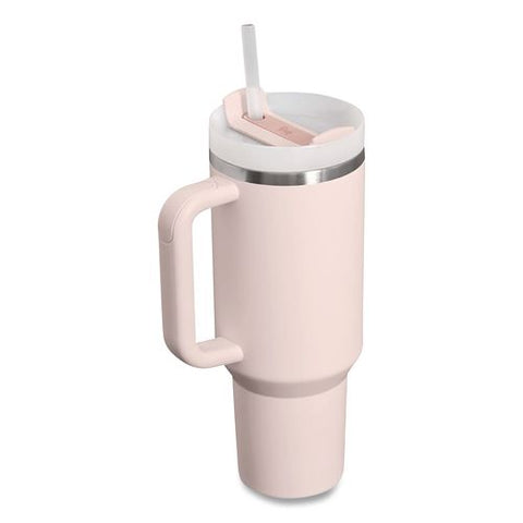 Quencher H2.0 Flowstate Stainless Steel Double Wall Tumbler, 40 Oz, Rose Quartz