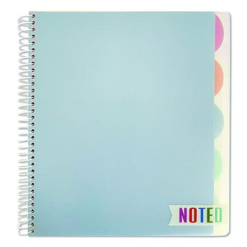 Noted Five-subject Spiral Notebook, Medium/college Rule, Randomly Assorted Cover Color, (150) 11 X 8.5 Sheets