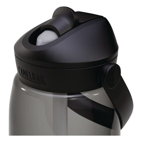 Thrive Flipstraw Plastic Water Bottle, 32 Oz, Charcoal