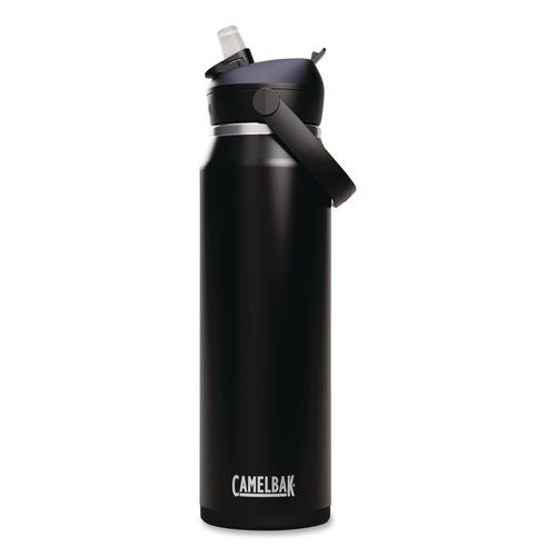 Thrive Flipstraw Stainless Steel Vacuum Insulated Water Bottle, 32 Oz, Black