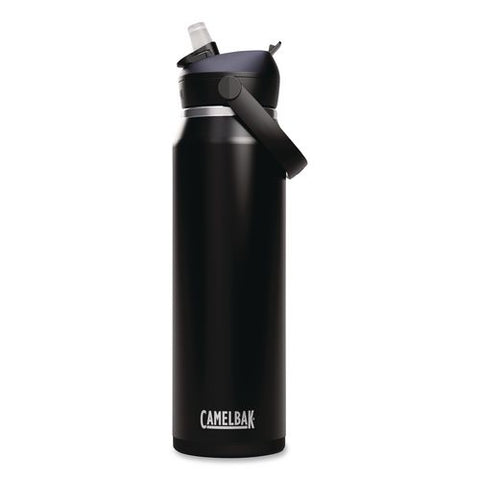Thrive Flipstraw Stainless Steel Vacuum Insulated Water Bottle, 32 Oz, Black