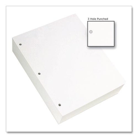 Copy Paper, 92 Bright, 3-hole Punch, 20 Lb Bond Weight, 8.5 X 11, White, 500 Sheets/ream, 5 Reams/carton