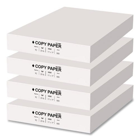 Copy Paper, 92 Bright, 20 Lb Bond Weight, 11 X 17, White, 500 Sheets/ream, 4 Reams/carton