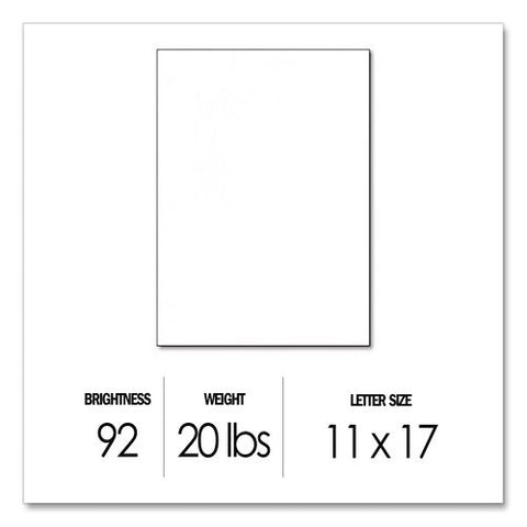 Copy Paper, 92 Bright, 20 Lb Bond Weight, 11 X 17, White, 500 Sheets/ream, 4 Reams/carton