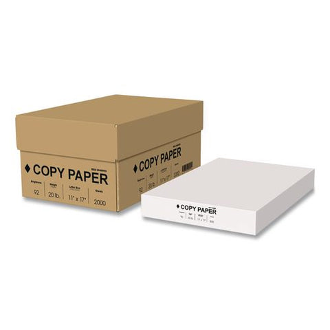 Copy Paper, 92 Bright, 20 Lb Bond Weight, 11 X 17, White, 500 Sheets/ream, 4 Reams/carton