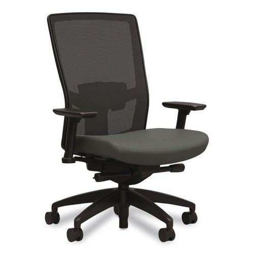 500 Series Mesh And Fabric Task Chair, Supports Up To 300 Lbs, 17.8" To 22.8" Seat Height, Iron Ore Seat, Black Back/base