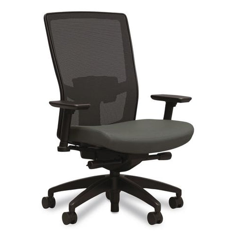 500 Series Mesh And Fabric Task Chair, Supports Up To 300 Lbs, 17.8" To 22.8" Seat Height, Iron Ore Seat, Black Back/base