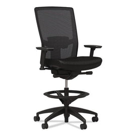 500 Series Mesh And Fabric Stool, Supports To 300 Lb, 24.6 X 34.4 Seat Height, Black Seat, Black Back, Black Base