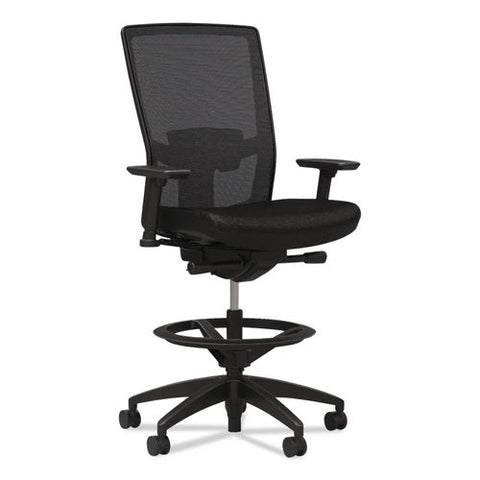 500 Series Mesh And Fabric Stool, Supports To 300 Lb, 24.6 X 34.4 Seat Height, Black Seat, Black Back, Black Base