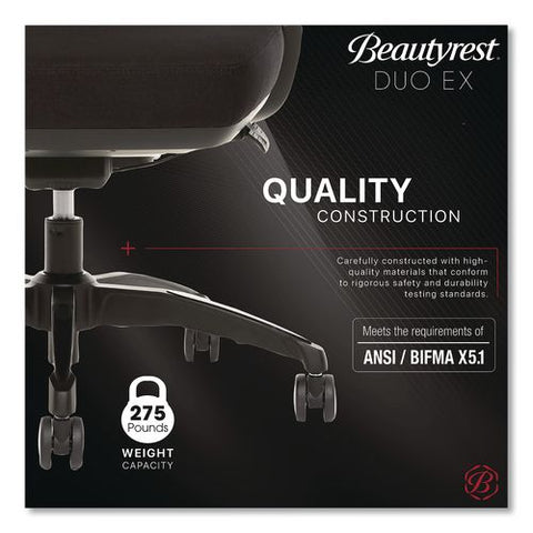 Duo-ex Ergonomic Mesh Back Task Chair, Supports Up To 275 Lb, 19" To 22" Seat Height, Black