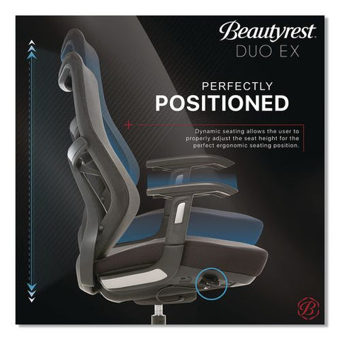 Duo-ex Ergonomic Mesh Back Task Chair, Supports Up To 275 Lb, 19" To 22" Seat Height, Black