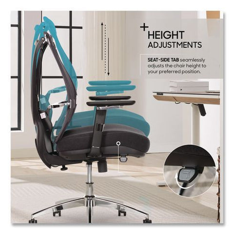 Flex Back Ergonomic Mesh Swivel Task Chair, Supports 275 Lbs, 18.5" To 22.25" Seat Height, Dark Gray Seat/back, Silver Base