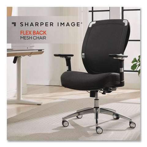 Flex Back Ergonomic Mesh Swivel Task Chair, Supports 275 Lbs, 18.5" To 22.25" Seat Height, Dark Gray Seat/back, Silver Base